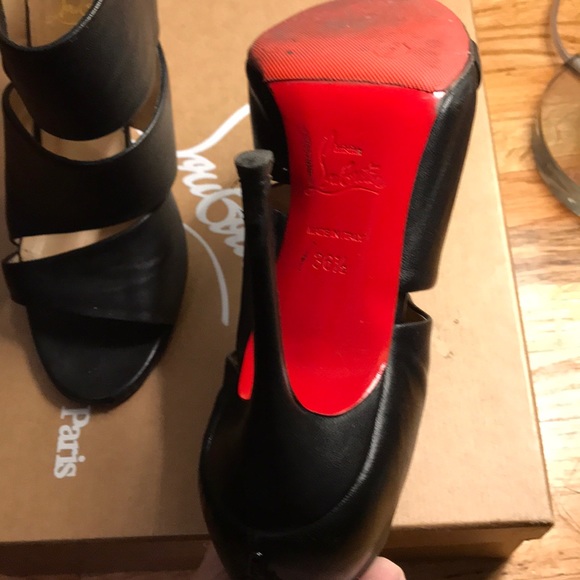 Christian Louboutin Black leather booties